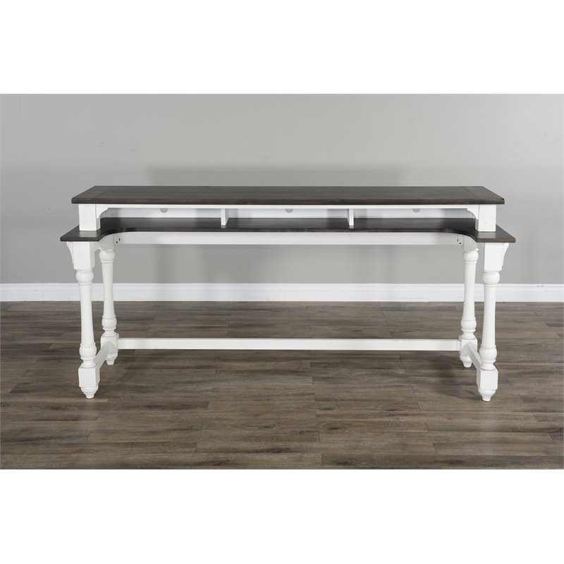 Sunny Designs Carriage House 76 quotWood Console Table in White/Dark Brown   Traditional   Console Tables   by Homesquare  Houzz