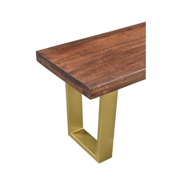 Lark Mango Wood Dining Bench with Gold legs - 60