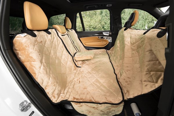 Plush Paws Products Quilted Velvet Waterproof Center Console Access Hammock Car Seat Cover