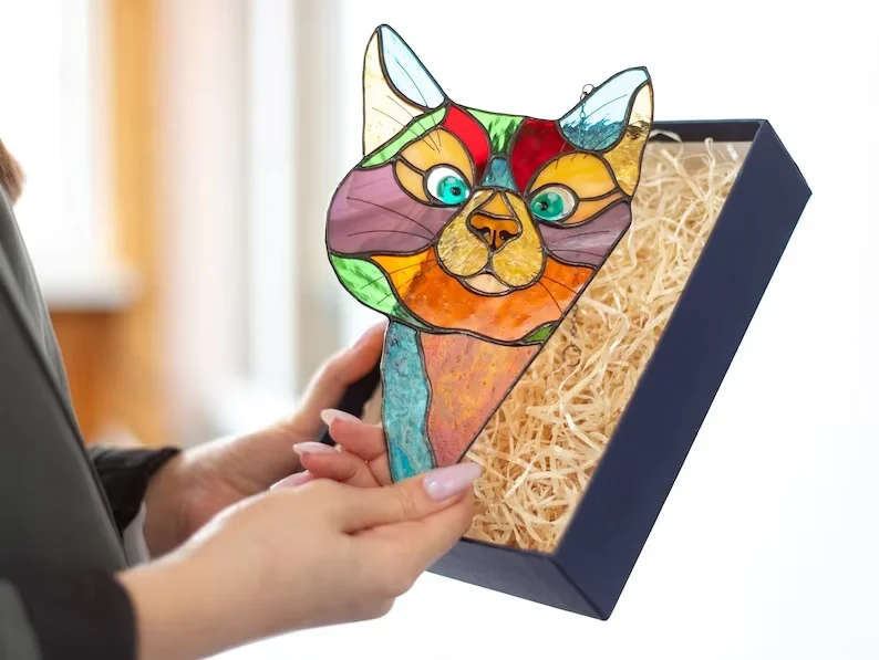 🔥 BIG SALE - 40% OFF🔥🔥Hot Sale-😻Handmade Stain Cat Suncatcher For Window