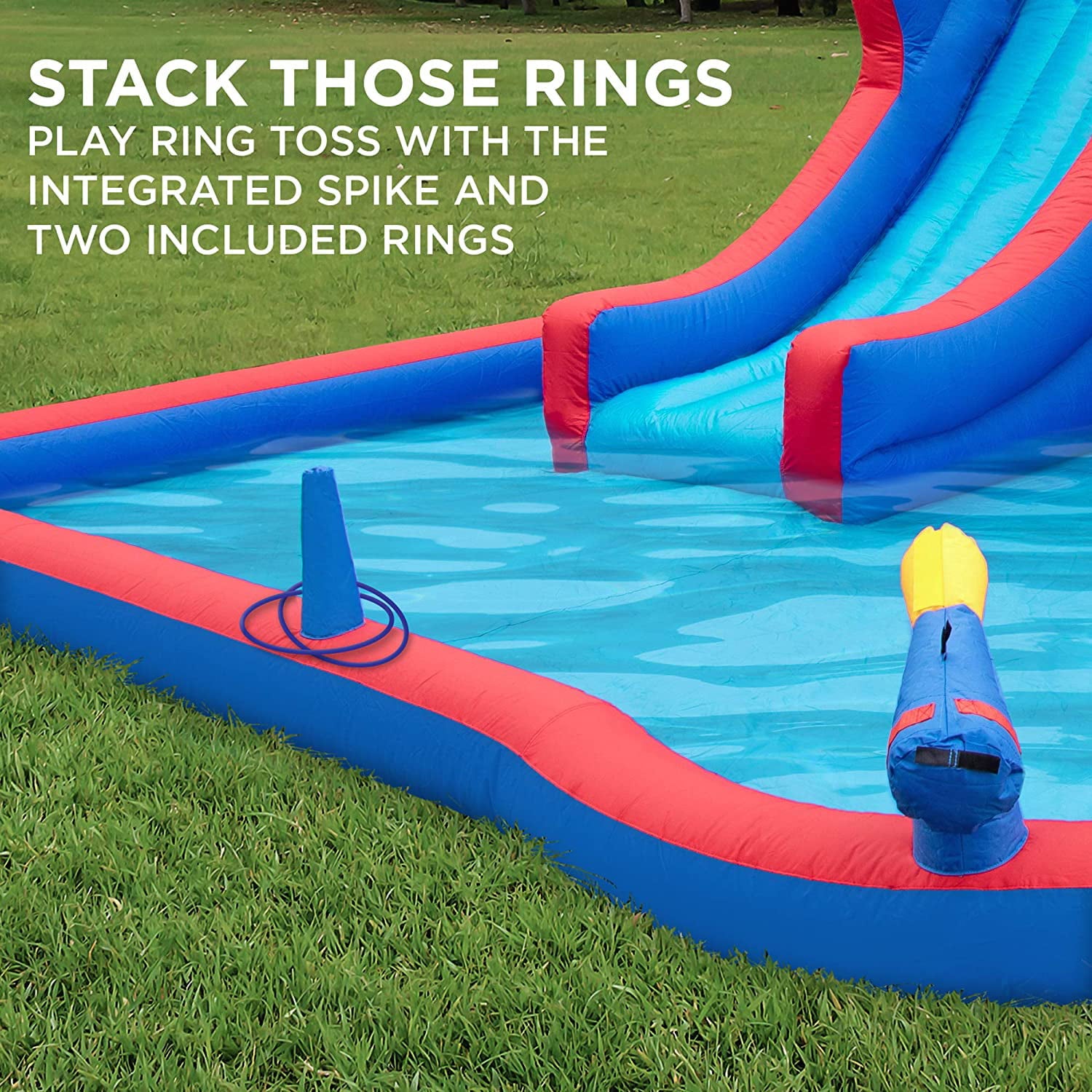 Sunny & Fun Inflatable Water Slide, Blow up Pool & Bounce House for Backyard