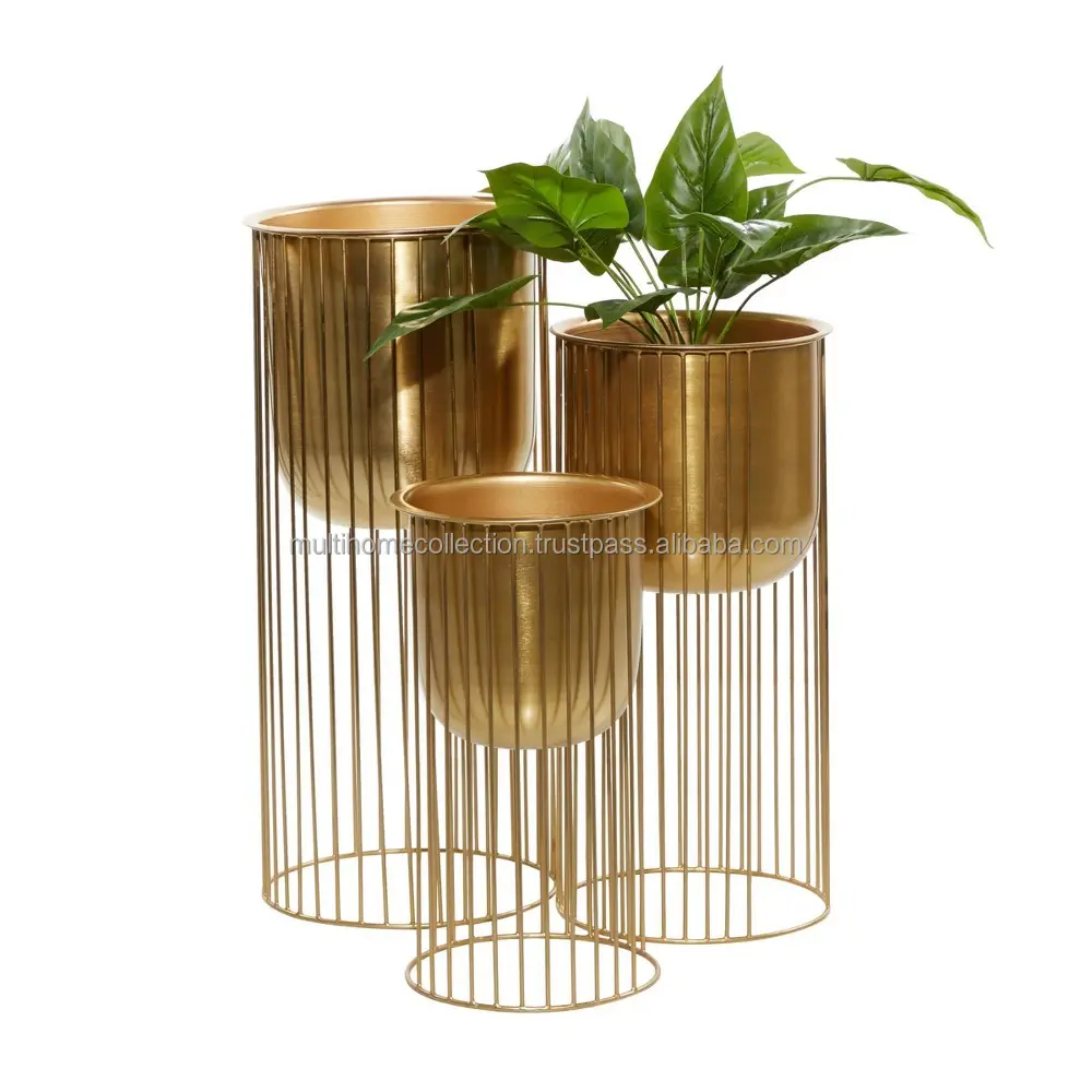 Eco Friendly Home Deco Planters Plant Stand Wholesale Supply American Style metal luxurious Planter Flower Pot With logo