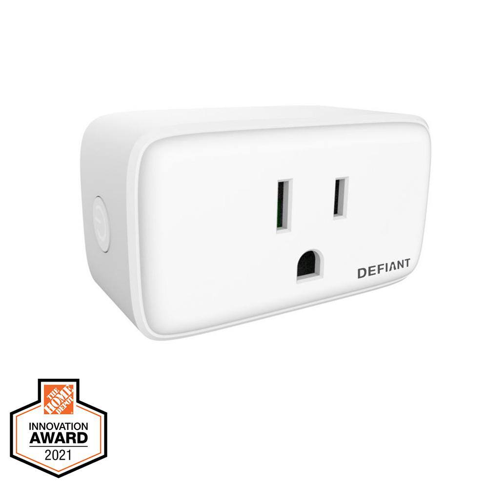 Defiant 15 Amp 120-Volt Smart Wi-Fi Bluetooth Plug with 1 Outlet Powered by Hubspace (4-Pack) HPPA11AWB4