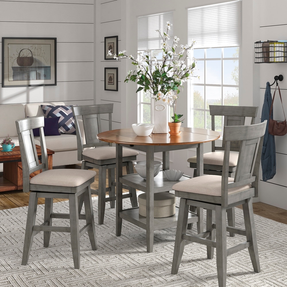 Eleanor Drop Leaf Round Counter Height Dining Set by iNSPIRE Q Classic