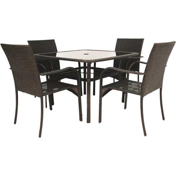 Outdoor Expressions 5-Piece Mocha Brown Dining Set