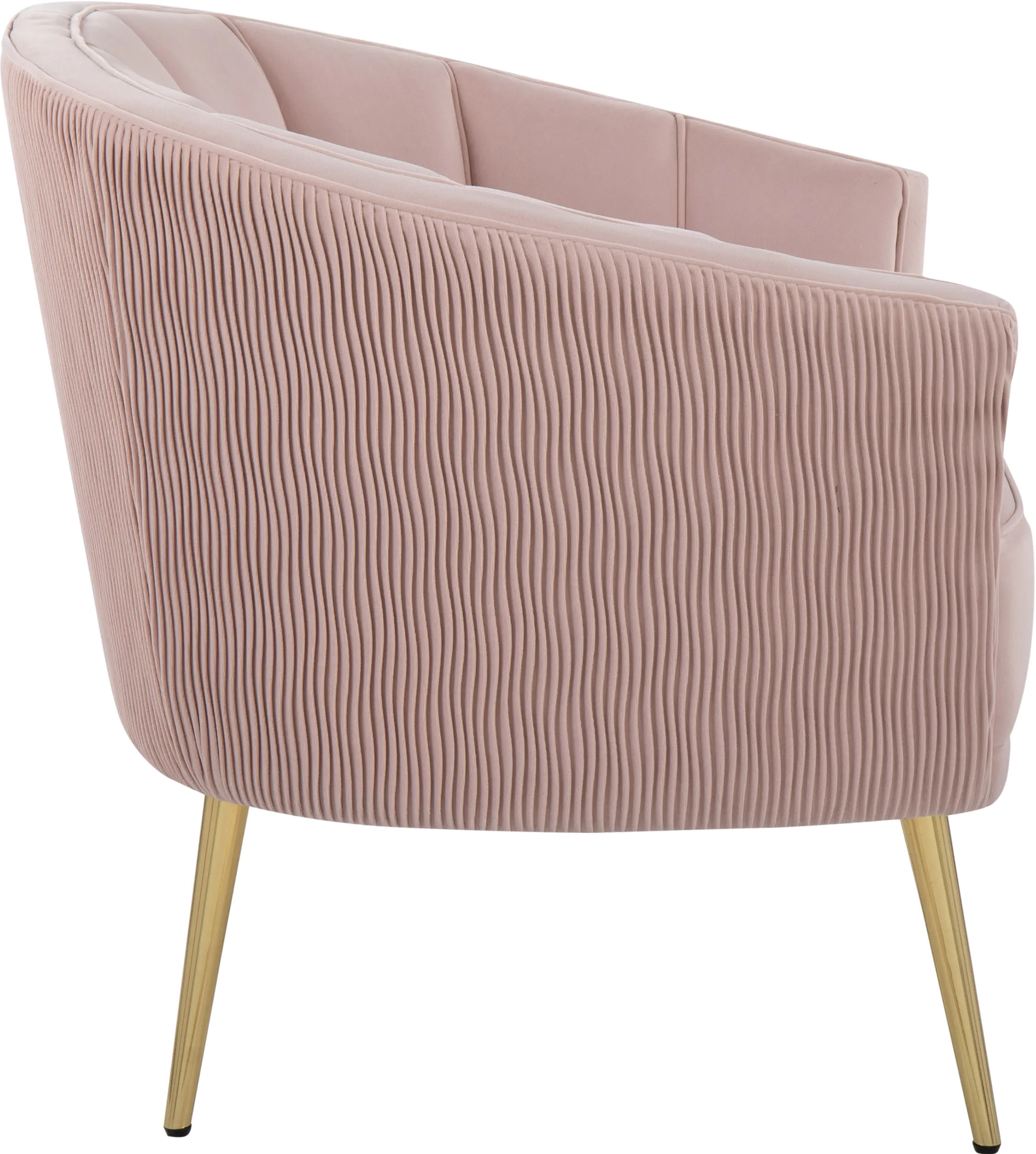 Tania Blush Pleated Waves Glam Accent Chair