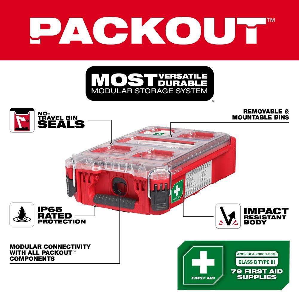 Milwaukee PACKOUT First Aid Kit 79pc Class A Type III 48-73-8435C from Milwaukee