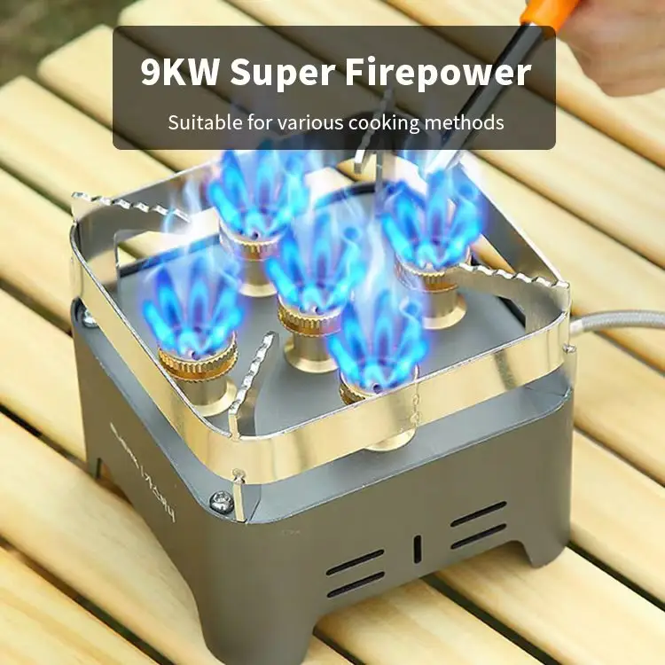 Outdoor firepower Camping Stoves accessories Cooking 5 Burner Propane Butane Burner Mini Portable Gas Stove