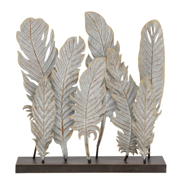 Natural Reflections Rustic Iron Feather Table Sculpture 20 quot x21 quot Olivia amp May