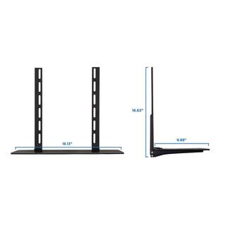 mount-it! AV Component Shelf for Wall Mounted TV 1 Tempered Glass Shelves MI-8401