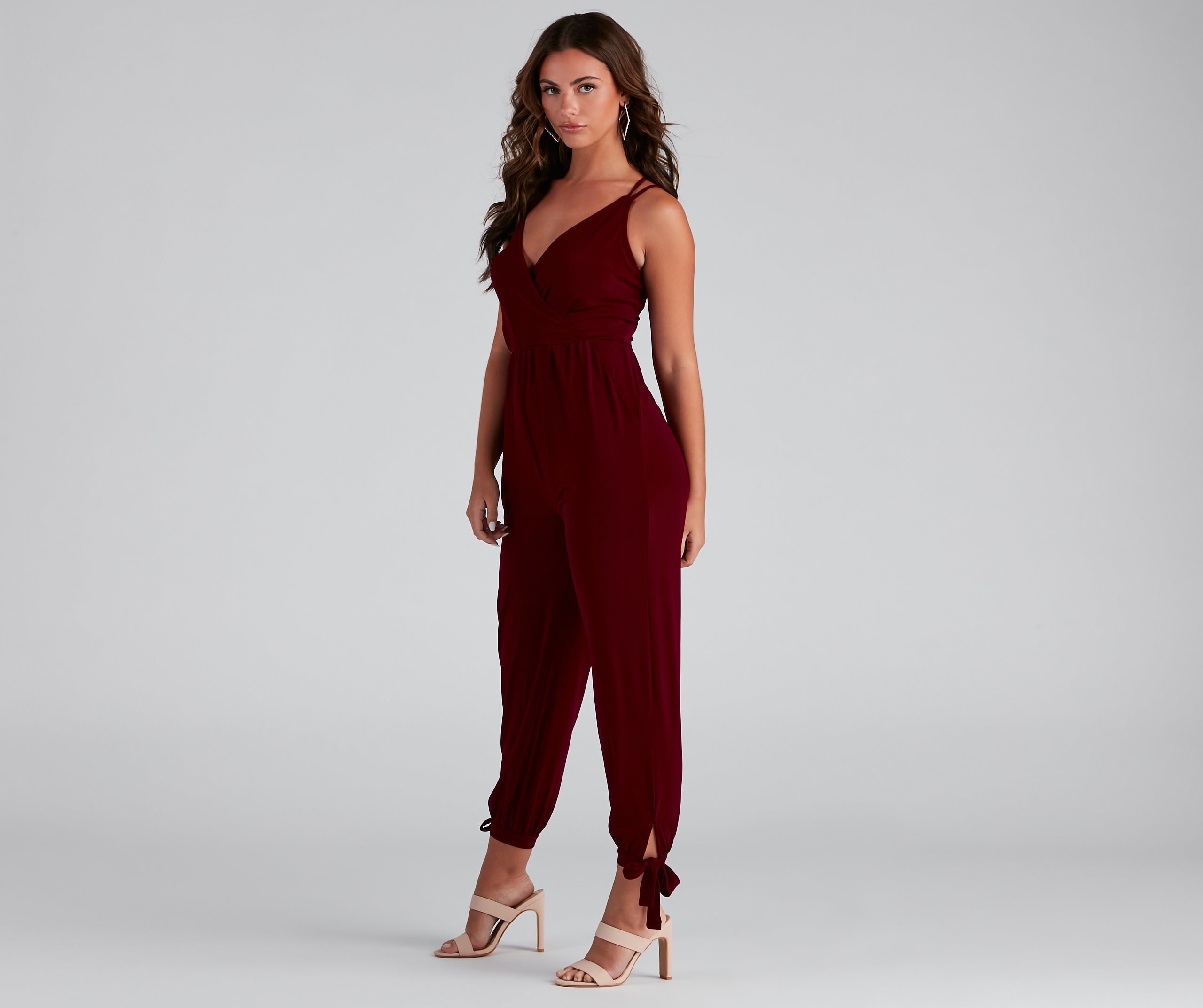 Chic Impressions Sleeveless Surplice Jumpsuit