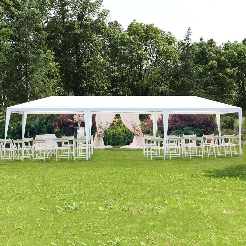 10 x 30 FT Outdoor Gazebo Canopy Tent Party Wedding Event Tent with Strong Connection Stakes & Ropes