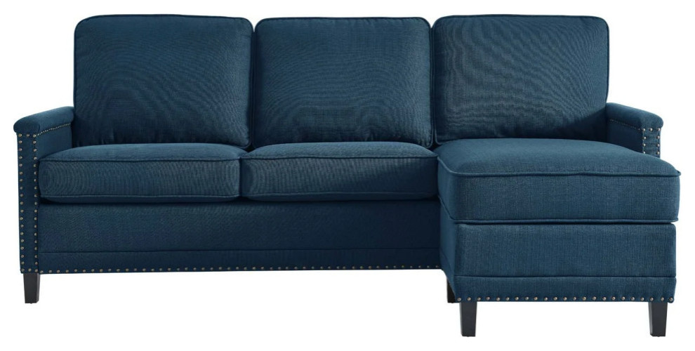 Tonnie Azure Upholstered Fabric Sectional Sofa   Transitional   Sectional Sofas   by Peachtree Fine Furniture  Houzz