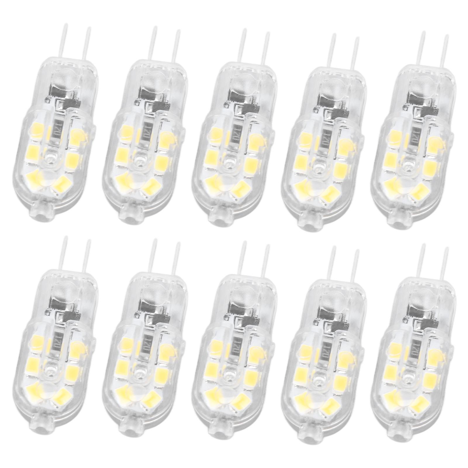 10Pcs G4 LED Bulb Brightness Dimming High Color Rendering Transparent Shell Light Bulbs for Landscape Lights DC 12V White Light