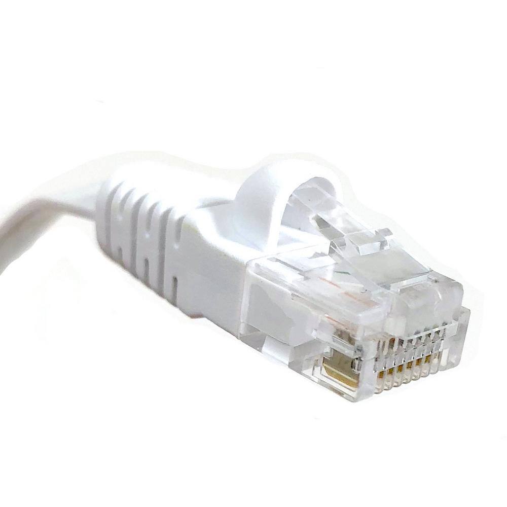 Micro Connectors Inc 100 ft. Flat Cat6 RJ45 UTP Ethernet Networking Cable with 20 Cable Clips E08-100FL-W