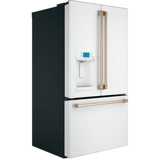 Cafe 27.8 cu. ft. Smart French Door Refrigerator with Hot Water Dispenser in Matte White Fingerprint Resistant ENERGY STAR CFE28TP4MW2