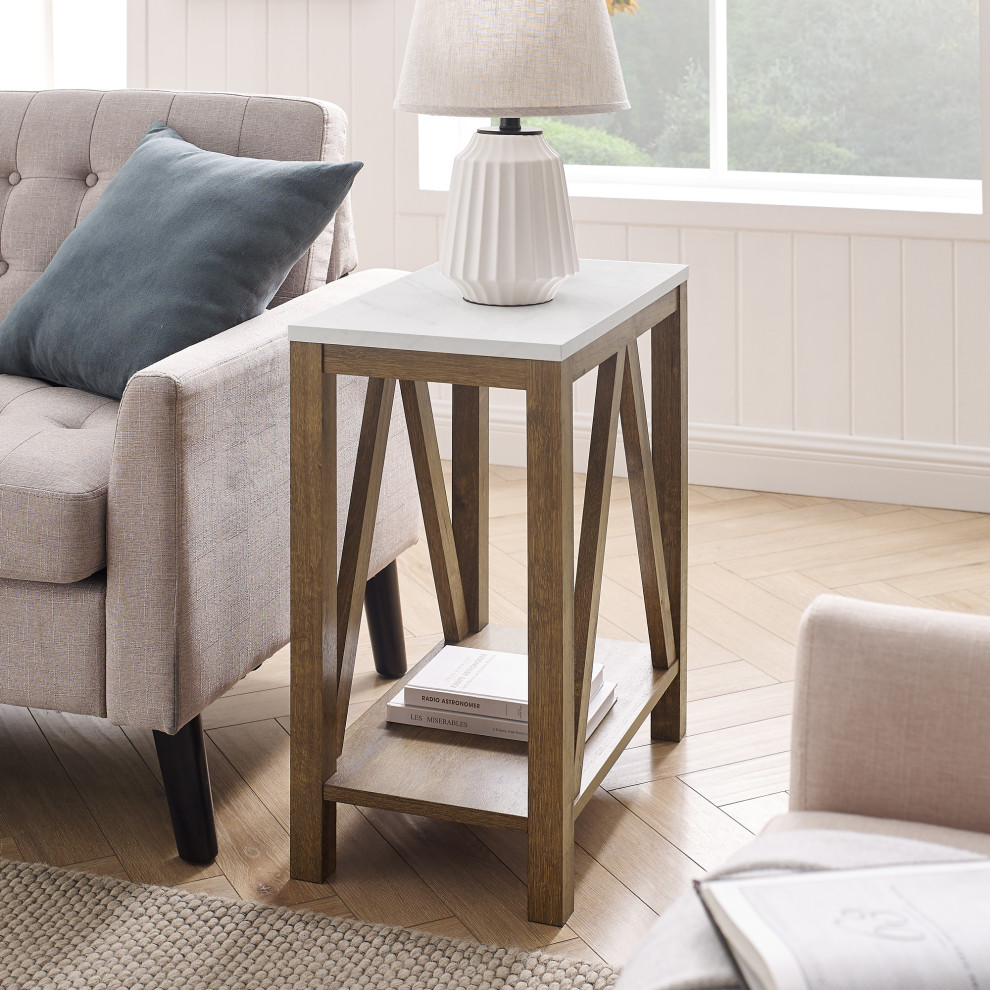 Narrow A Frame Side Table   Transitional   Side Tables And End Tables   by Walker Edison  Houzz