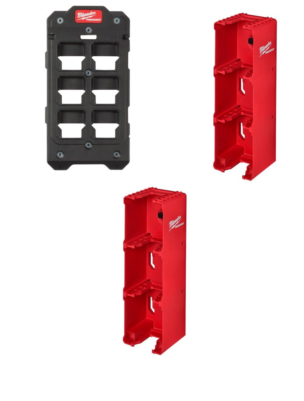 Milwaukee PACKOUT Wall Plate and 2pk M18 Battery Racks Bundle ;