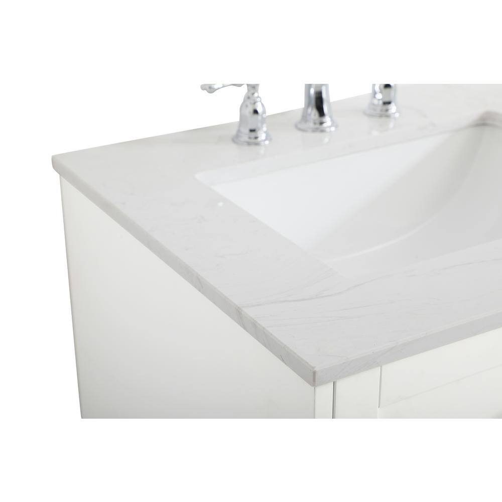 Timeless Home 60 in. W x 22 in. D x 34 in. H Double Bathroom Vanity in White with Calacatta Quartz TH36060White