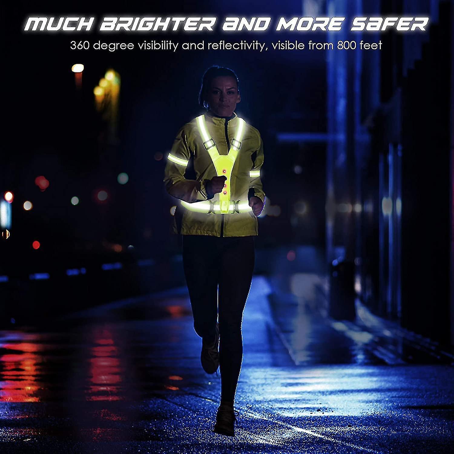 Led Reflective Vest， High Visibility Led Reflective Safety Vest Runnin