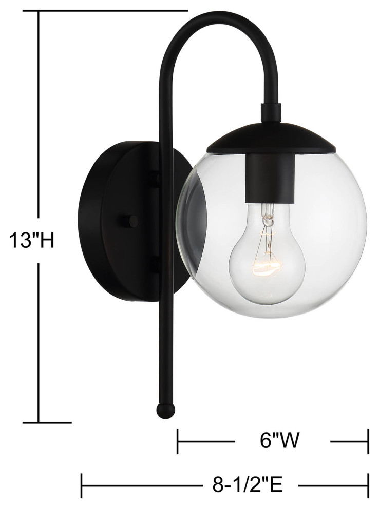 1 Light Outdoor Wall Lantern  Matte Black   Midcentury   Outdoor Wall Lights And Sconces   by Lights Online  Houzz