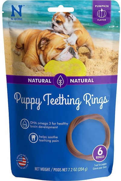 N-Bone Puppy Teething Ring Pumpkin Flavor Dog Treats