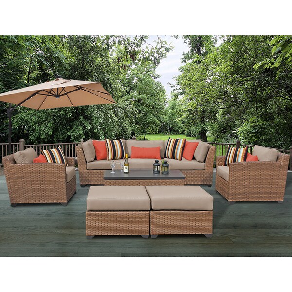 Laguna 8 Piece Outdoor Wicker Patio Furniture Set 08c