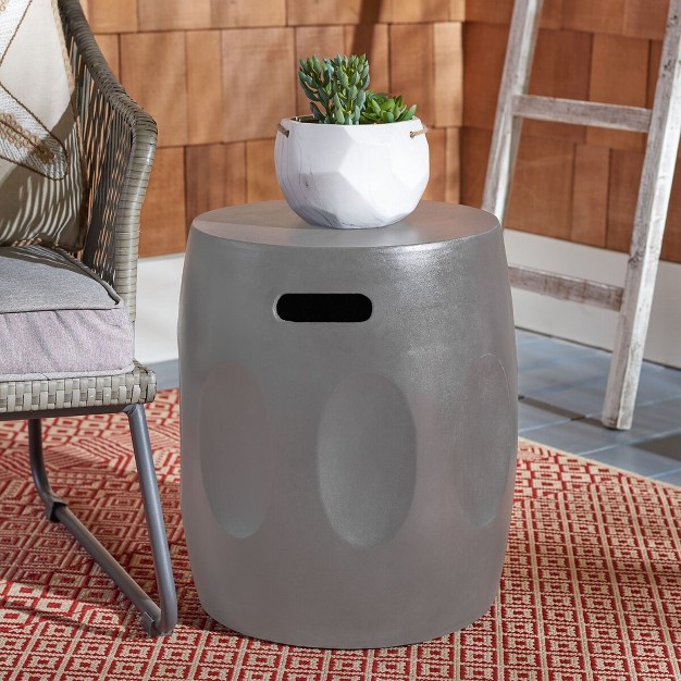 Zuri Concrete Indoor outdoor Accent Stool Safavieh