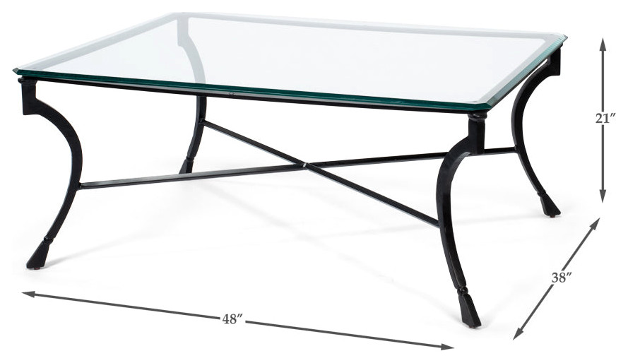 Camargues Coffee Table Glass Top Metal Frame   Eclectic   Coffee Tables   by Sideboards and Things  Houzz