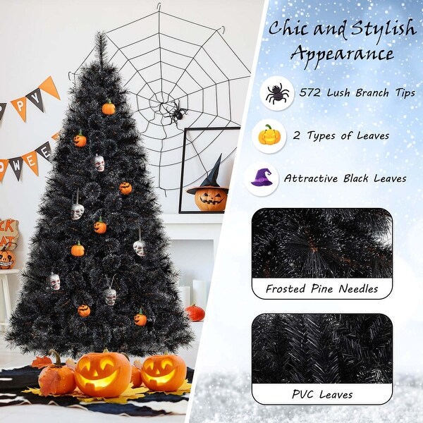 Costway 6/7/8 FT Halloween Tree with 362/572/860 Branch Tips Frosted