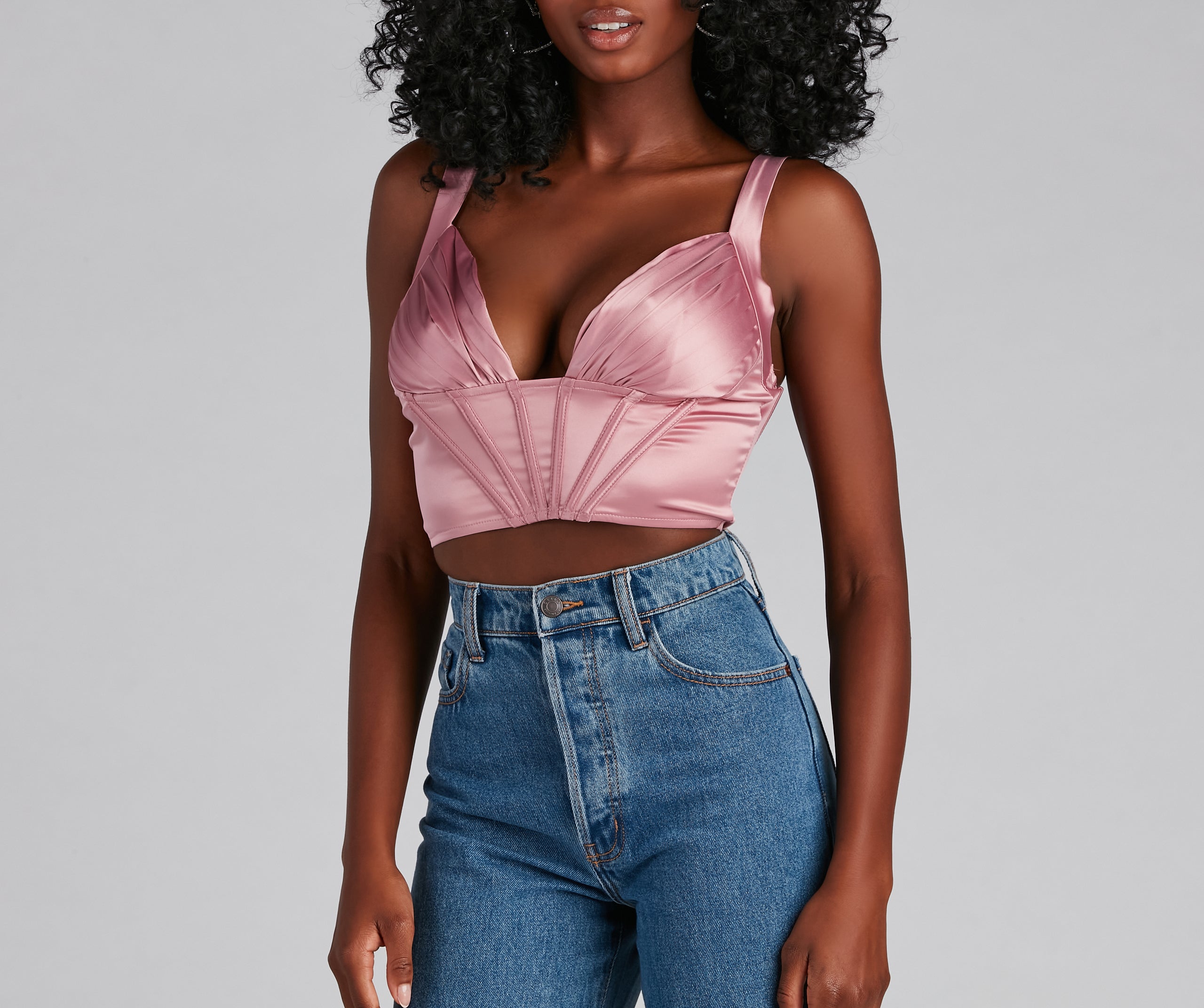 Pretty In Pleats Satin Cropped Corset