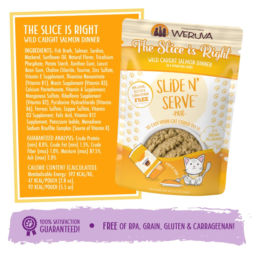 Weruva Slide N Serve Grain Free The Slice is Right Wild Caught Salmon