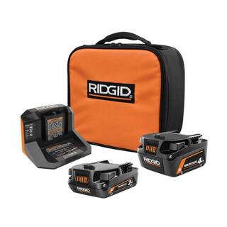 RIDGID 18V MAX Output 4.0 Ah and 2.0 Ah Batteries with 18V Charger AC8400240SB