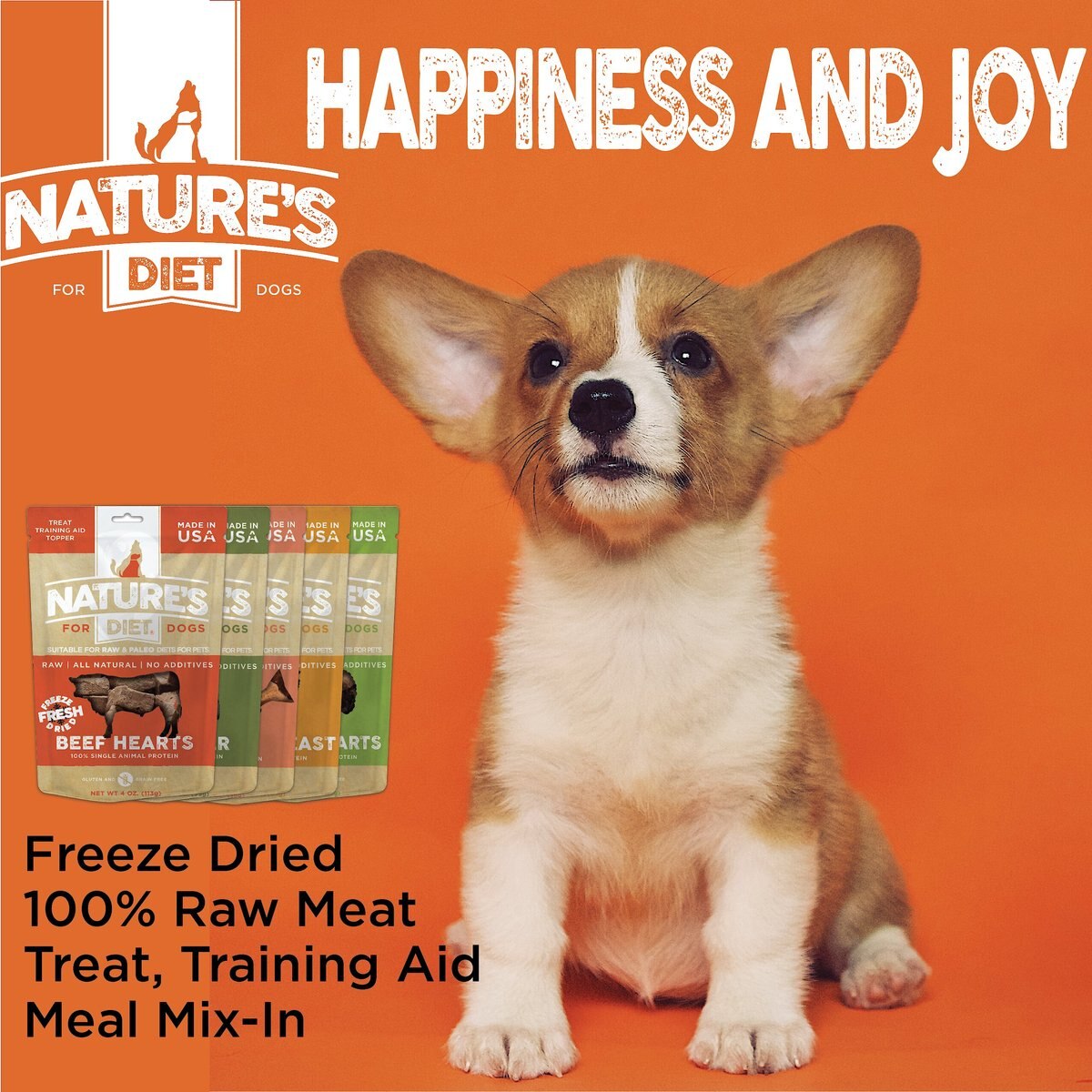 Nature's Diet Turkey Heart Raw Freeze-Dried Dog Treats， 4-oz pouch