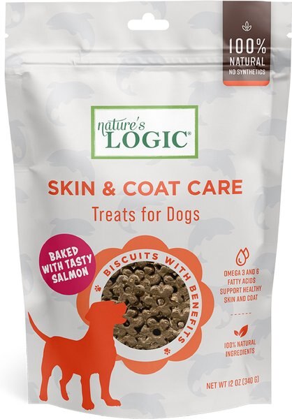 Nature's Logic Skin and Coat Care Biscuits Dog Treats， 12-oz bag