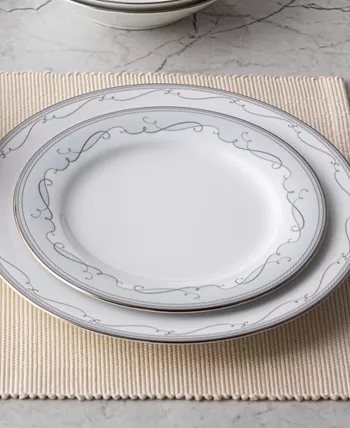 Noritake Satin Flourish 4 Piece Salad Plate Set Service for 4