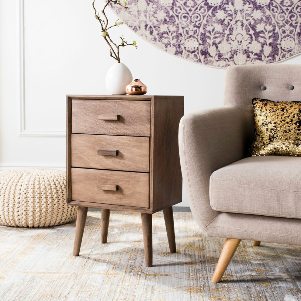 Mona 3 Drawer Chest  Chocolate   Midcentury   Side Tables And End Tables   by Rustic Home Furniture Deco  Houzz