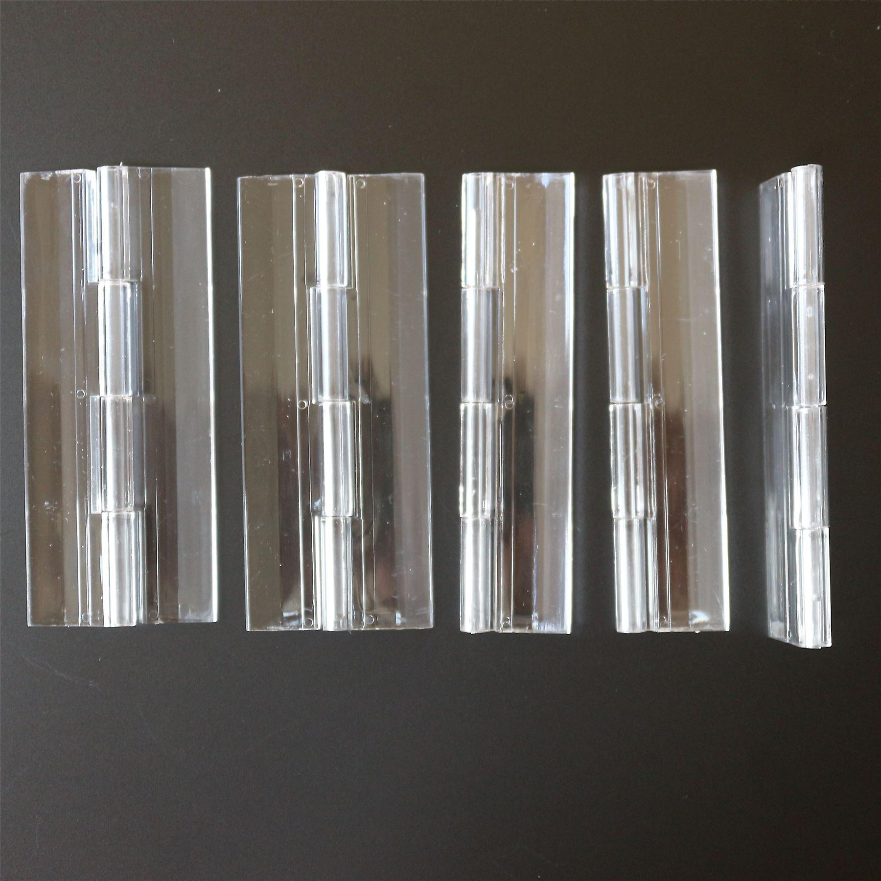 5x Clear Acrylic Hinges， 100mm， Piano Hinges