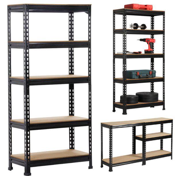 SUGIFT 27.6 Wx12 Dx59 H 5-Tier Shelves ， Black