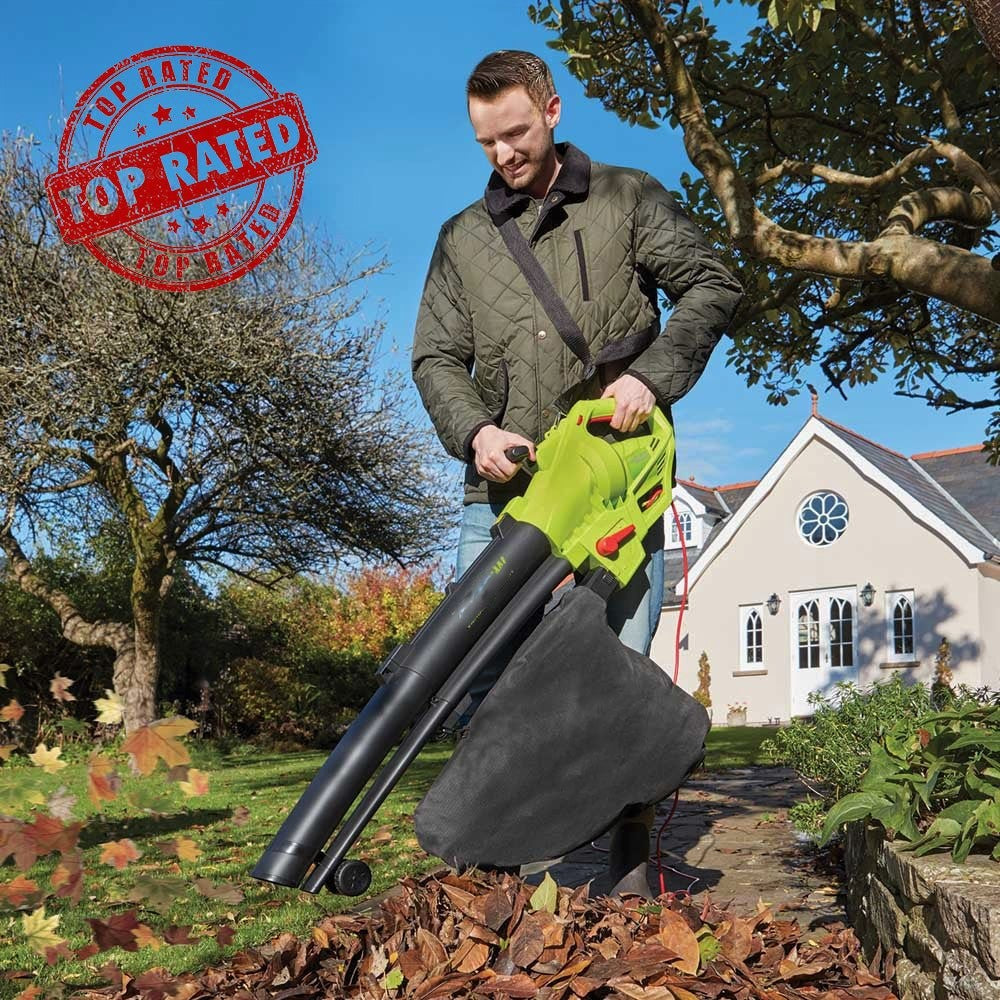 Premium 3-In-1 Electric Leaf Blower Leaf Vacuum Mulcher W/ 6 Speeds