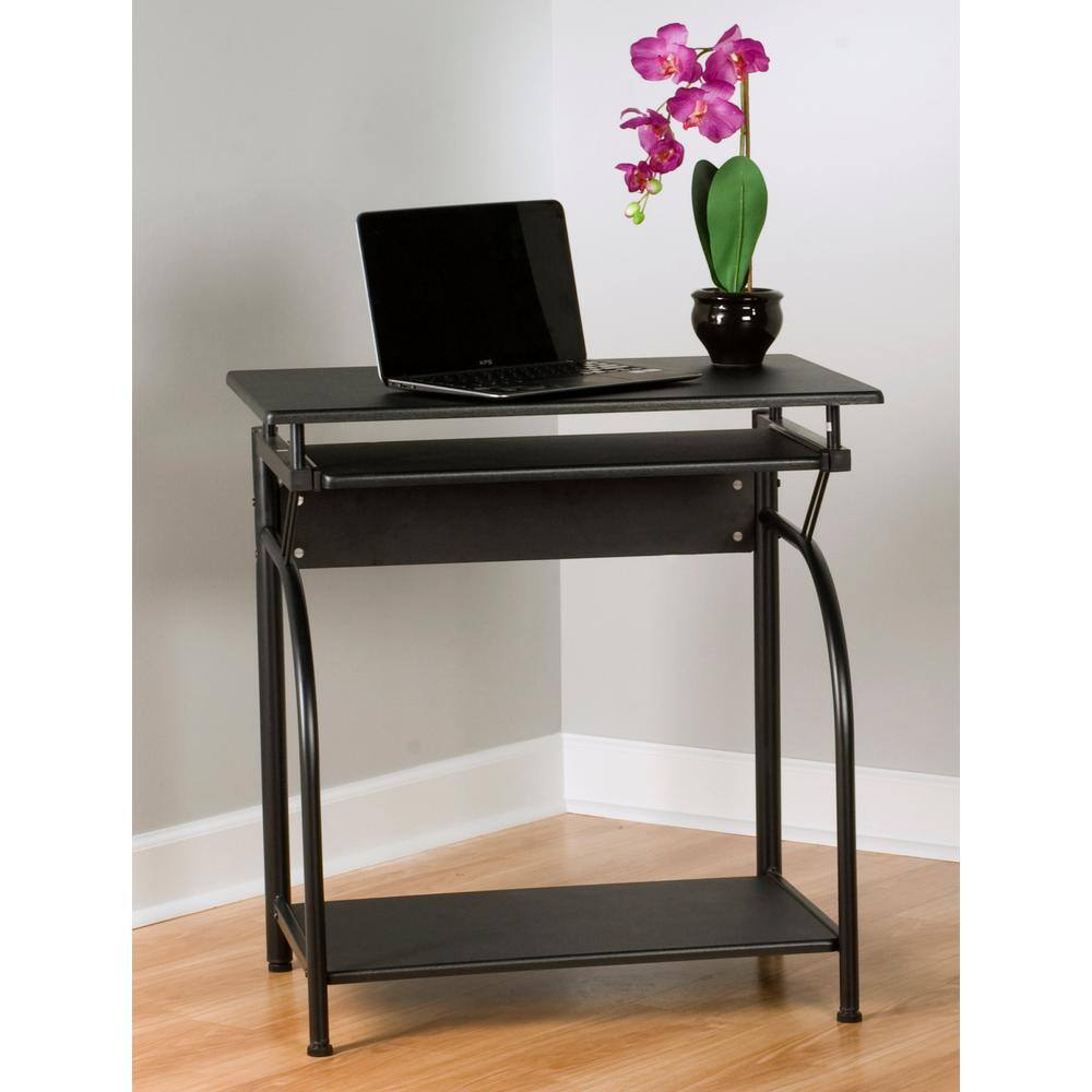 OneSpace 30 in. Rectangular Black Computer Desk with Keyboard Tray 50-1001