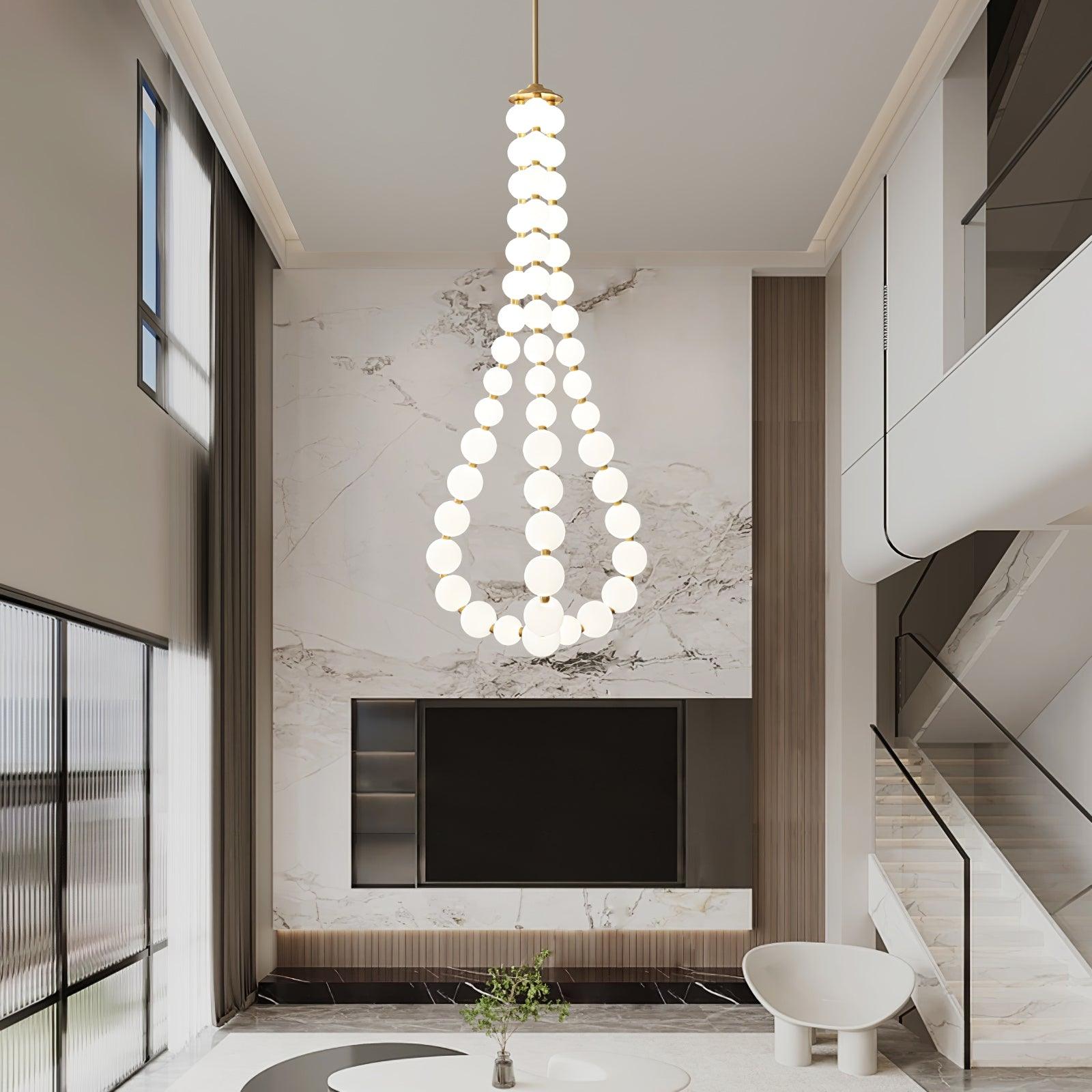 Glass Pearl Necklace Chandelier