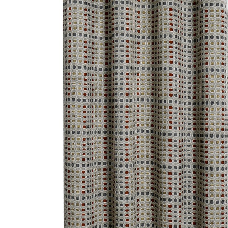 Kate Aurora 2 Piece Multi Color Modern Contempo Abstract Chenille Light Filtering Grommet Top Curtains