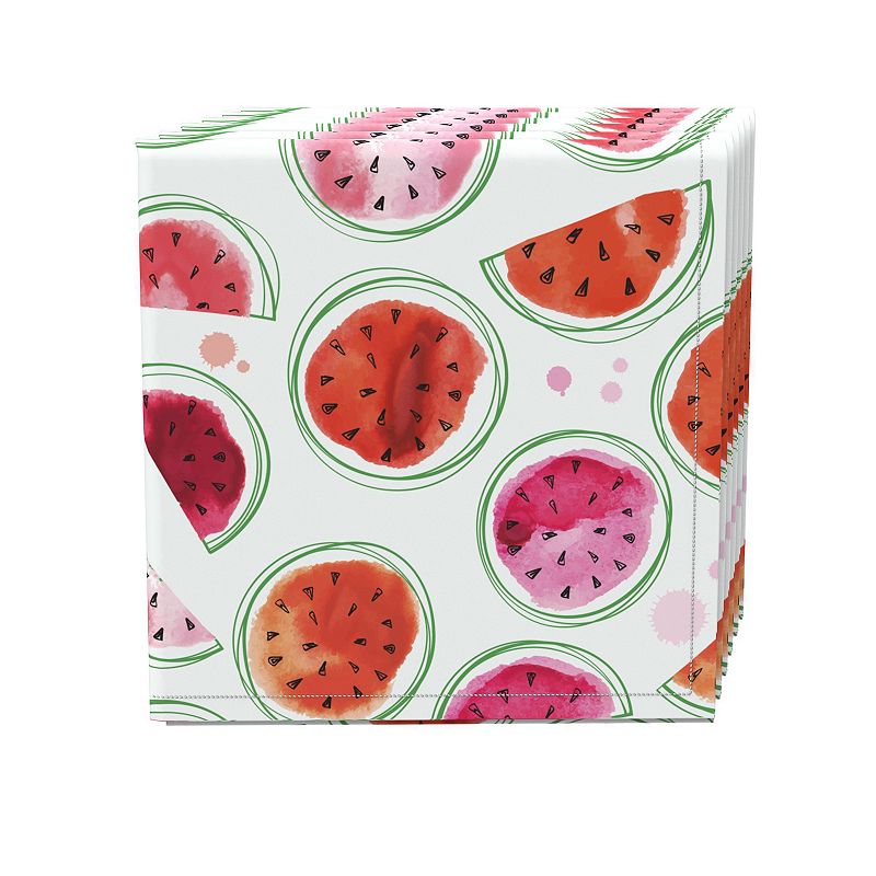 Napkin Set of 4， 100% Cotton， 20x20， Watermelon Design