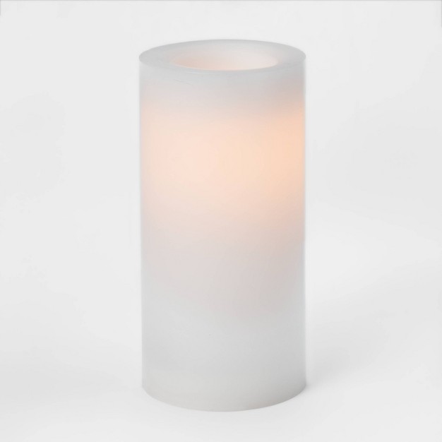 X 4 quot Led Flameless Black Wick Candle White