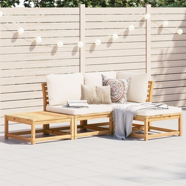 vidaXL Patio Sofa with Cushions 2Seater Outdoor Loveseat Solid Wood Acacia