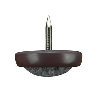 Everbilt 1 in. Brown Round Metal Nail-On Furniture Glides with Carpet Base for Floor Protection (4-Pack) 4293144EB