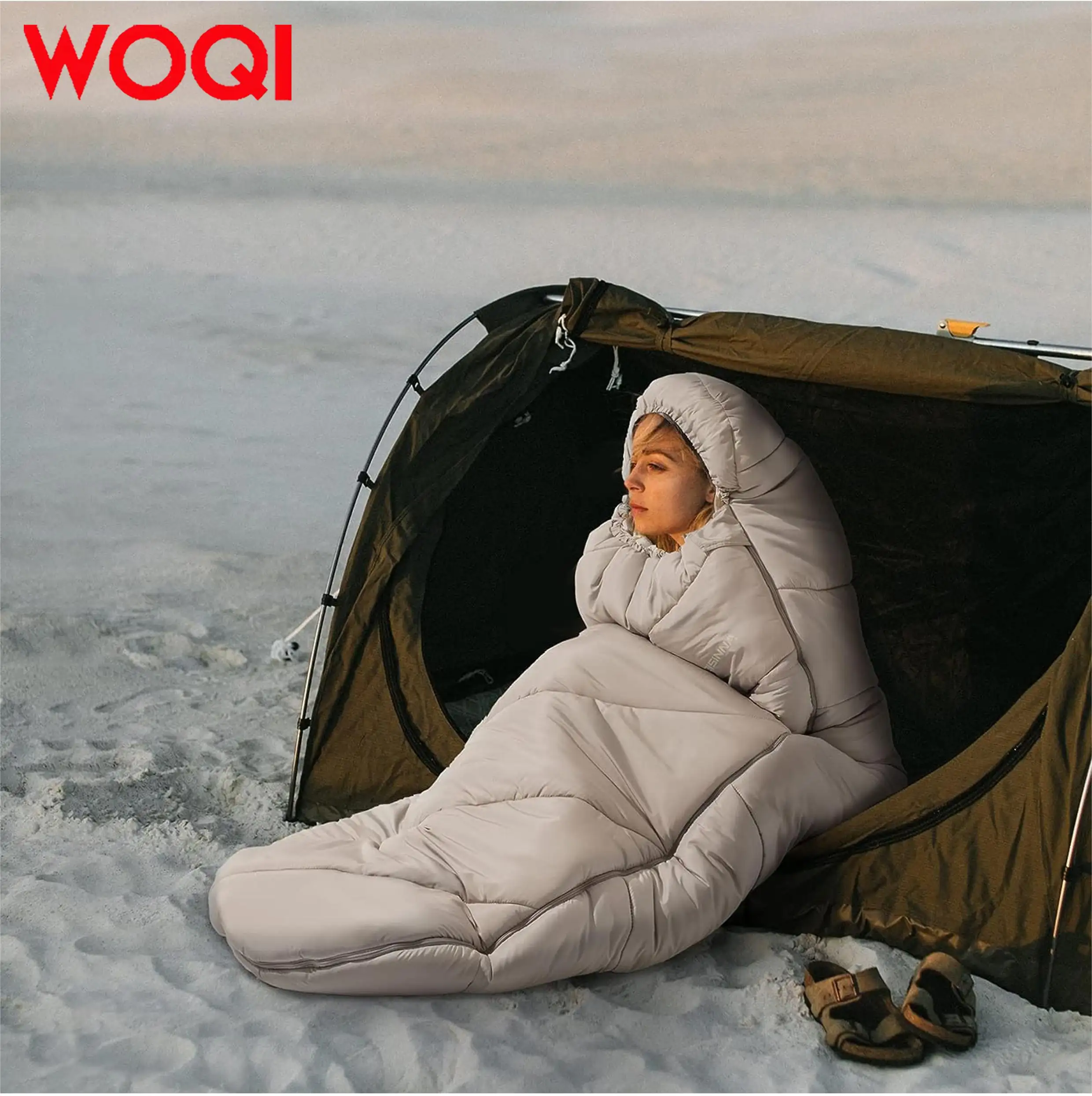 WOQI  Seasons Sleeping Bag 100% Cotton Large Sleeping Bag Suitable for Hiking Backpack Travel