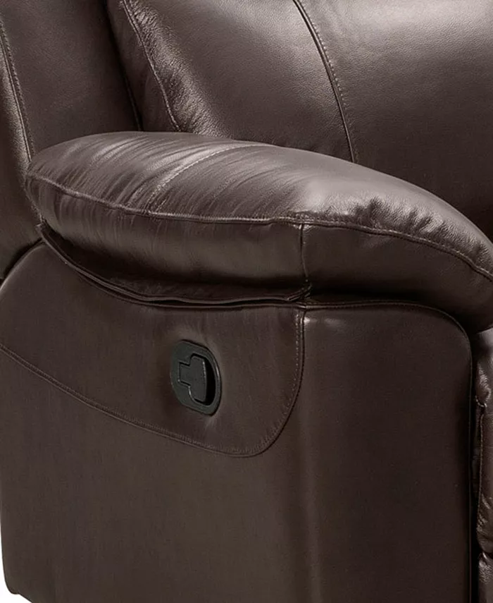 Abbyson Living Braylen 89.5 Top Grain Leather Reclining Sofa