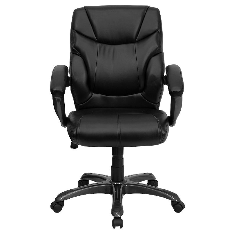 Flash Furniture Megan Mid-Back LeatherSoft Swivel Task Office Chair